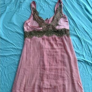 Silk Pinko Pink Dress with Lace